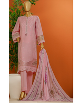 3-PC Unstitched Digital Print Embroidered Muse By Hztextiles | SSE - 105